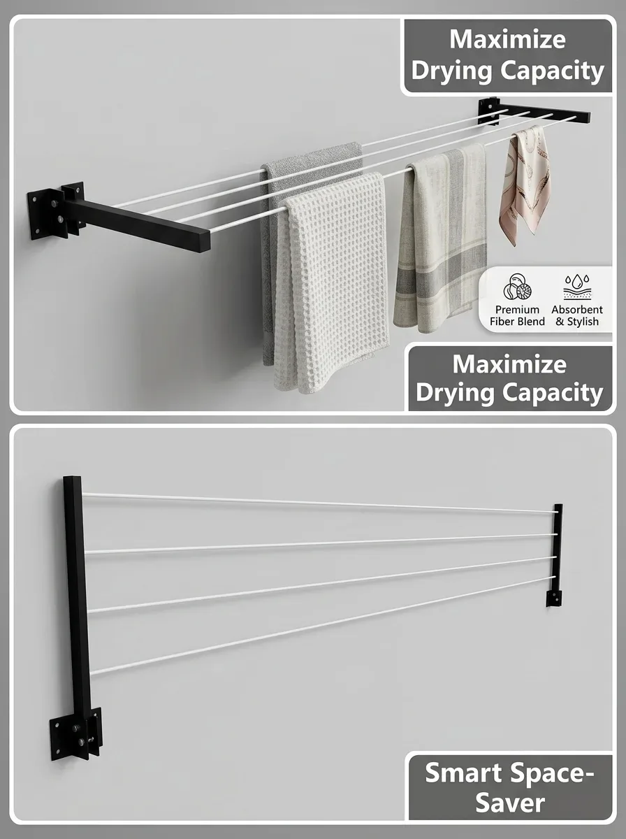 Loft Smart Foldable Wall-Mounted Clothes Drying Rack