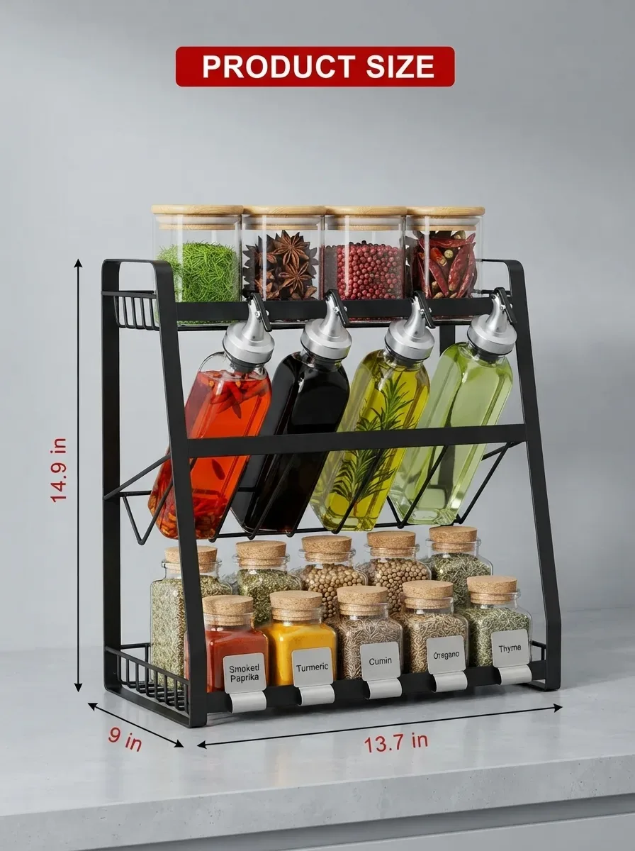 Loft 3-Tier Multiuse Wide Spice & Bottle Rack