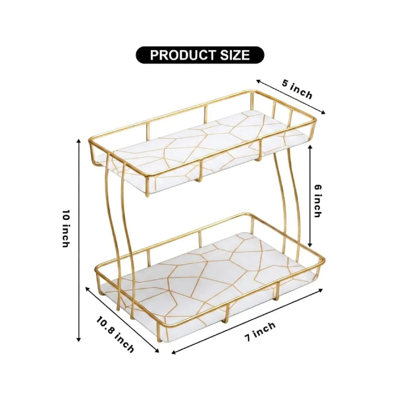 Loft Geometric 2-Tier Rectangular Vanity Organizer