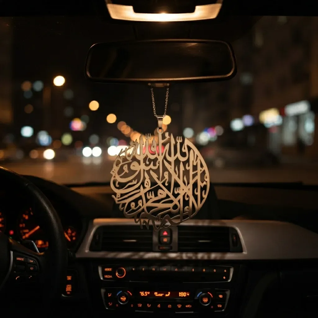 'Kalma Tayyaba' Metallic Car Hanging Ornament