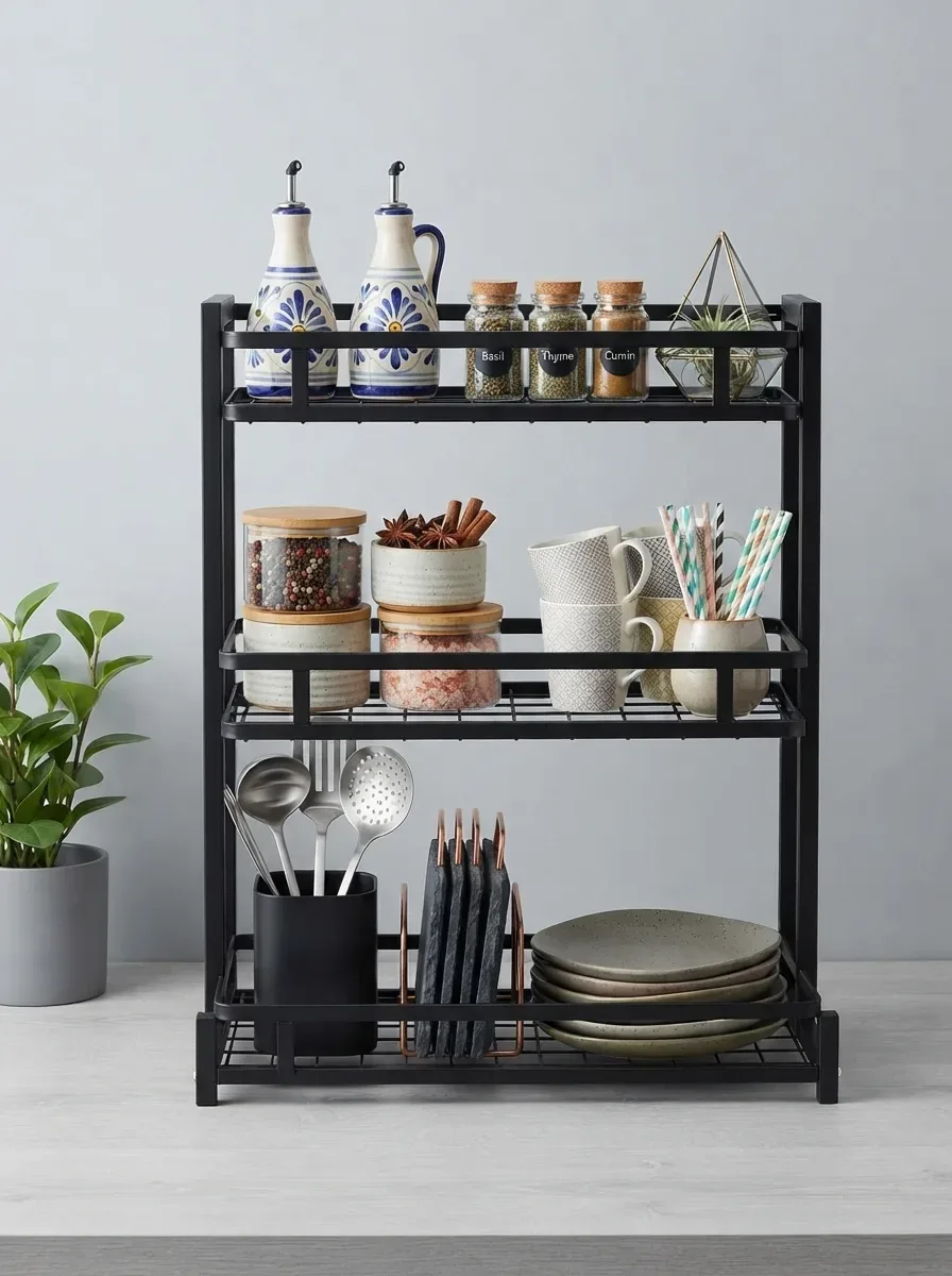 Loft Industrial Multiuse Countertop Rack