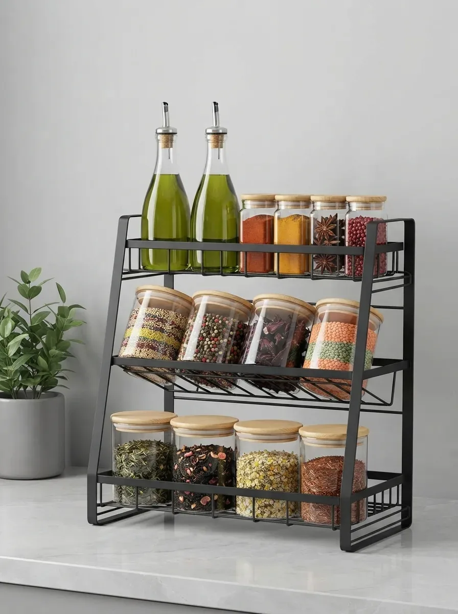 Loft 3-Tier Multiuse Wide Spice & Bottle Rack