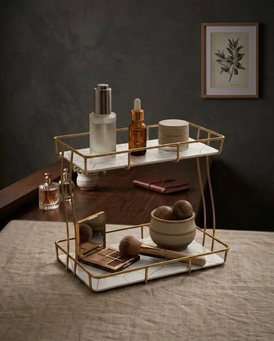 Loft Geometric 2-Tier Rectangular Vanity Organizer