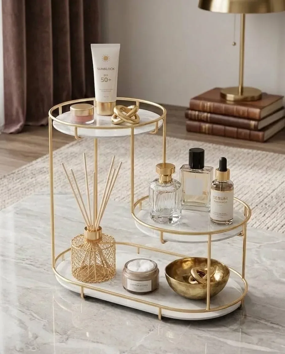 Loft Geometric 3-Tier Vanity & Cosmetic Organizer