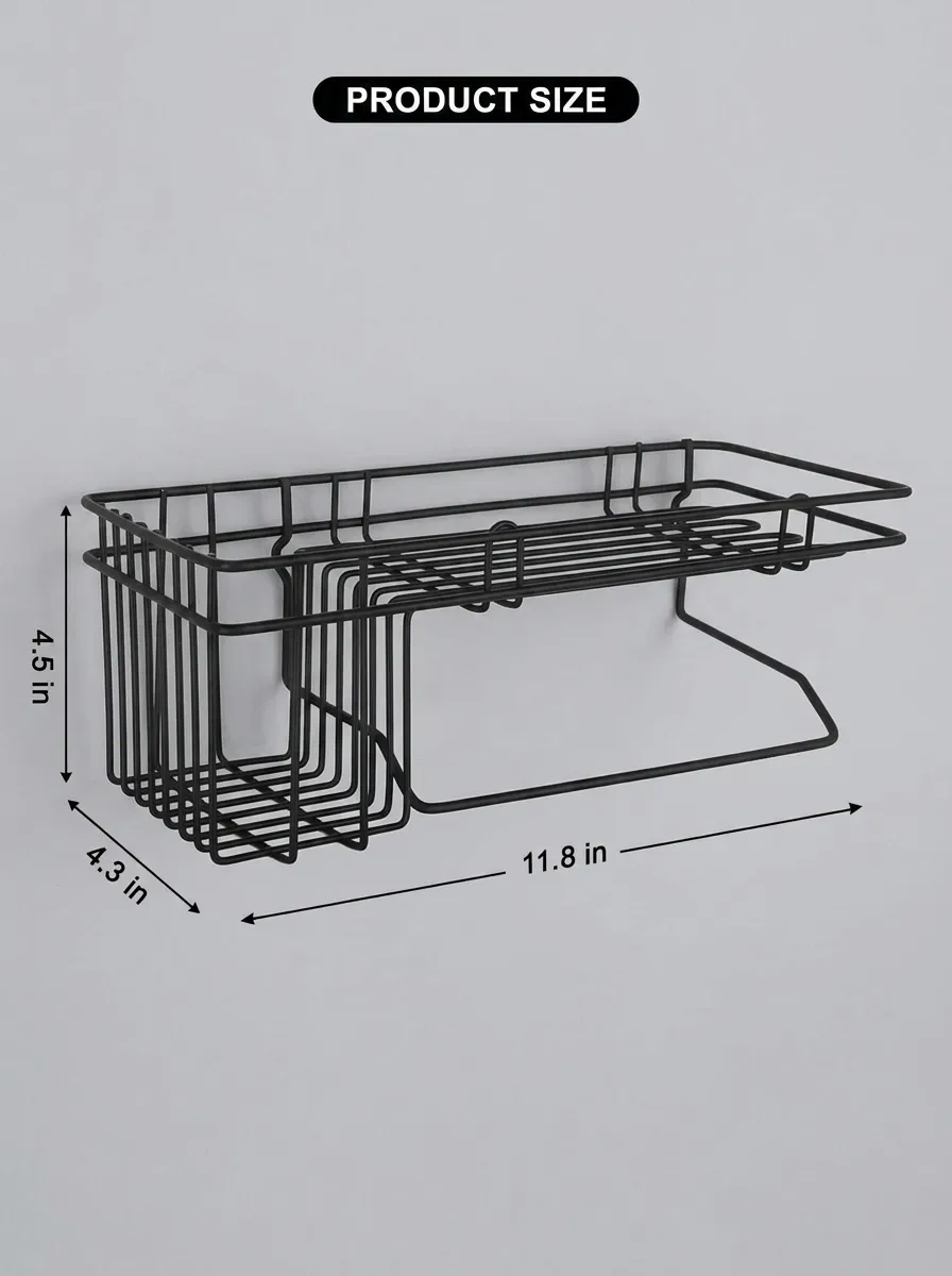 Loft Punch-Free Vanity Rack with Towel Bar