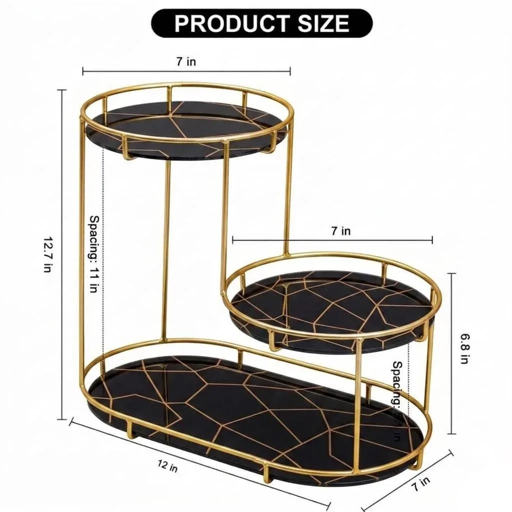 Loft Geometric 3-Tier Vanity & Cosmetic Organizer
