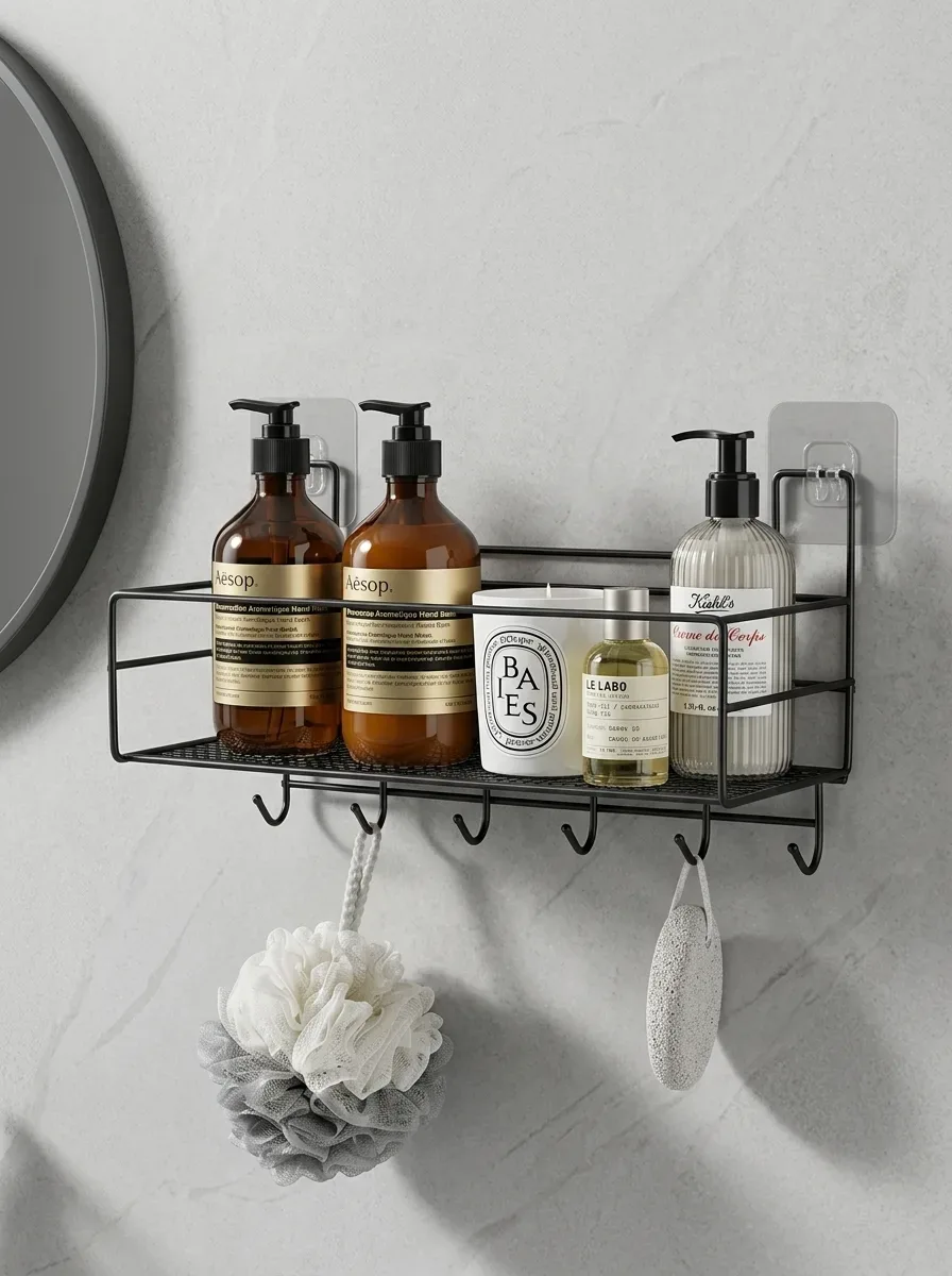 Loft Punch-Free Mesh Basket Utility Rack