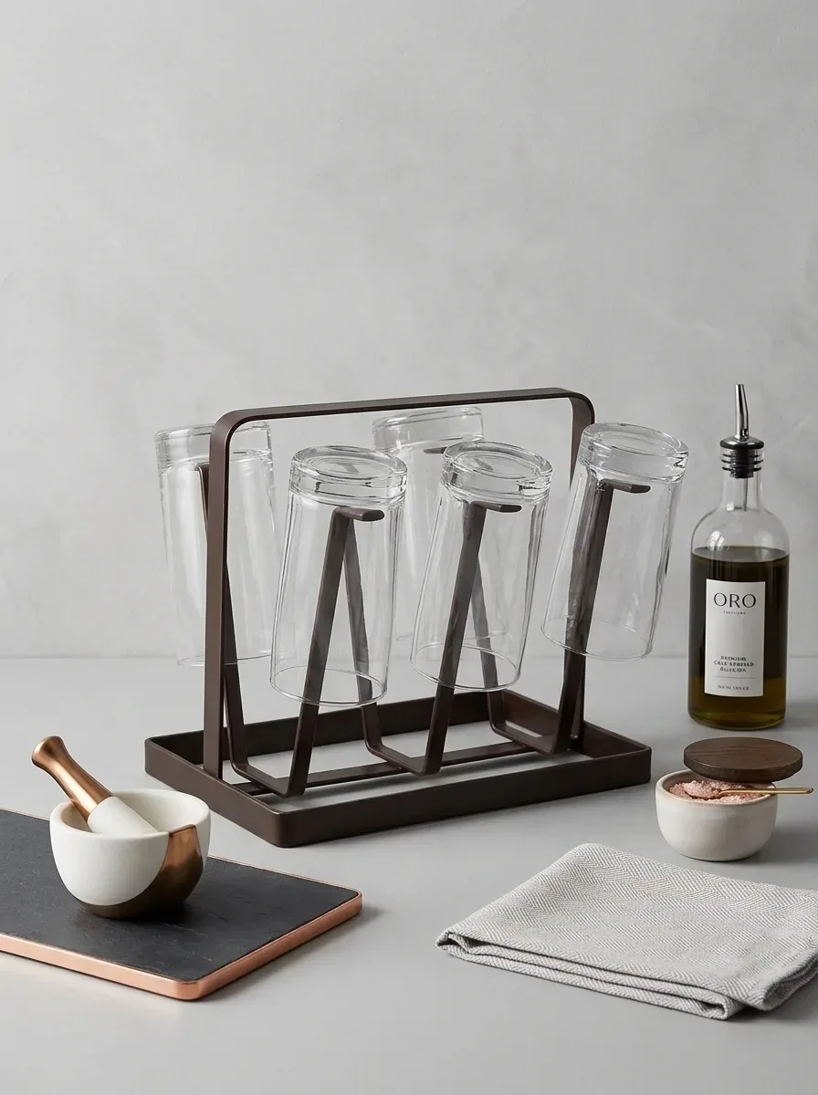 Loft 6-Hook Countertop Glass Drying Stand