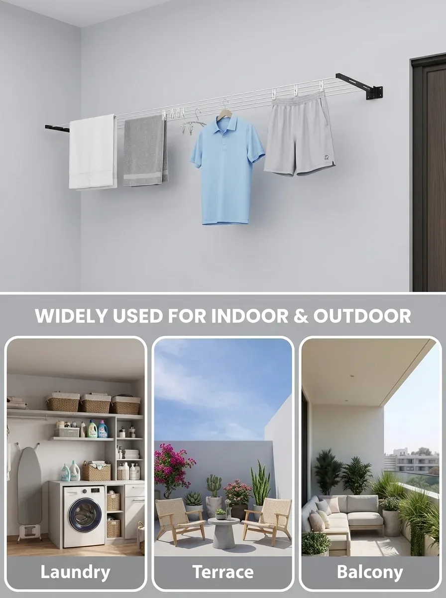 Loft Smart Foldable Wall-Mounted Clothes Drying Rack